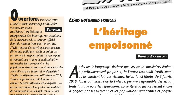 Essais nucléaires français : l’héritage empoisonné - Observatoire des